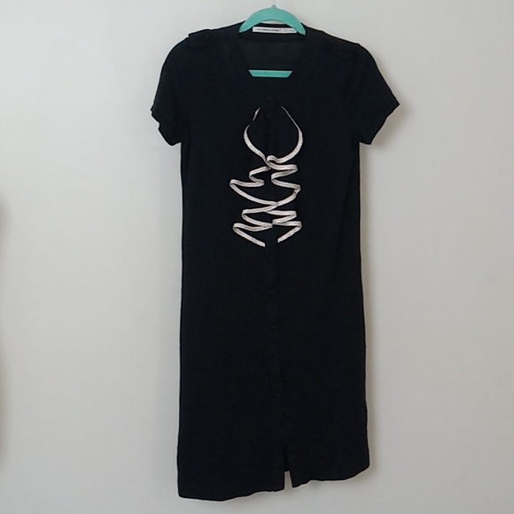 H & M Victor Rolf Short Sleeve Button Front Shift Dress Size 6 - Picture 5 of 10